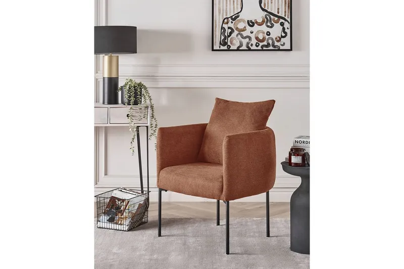 Lenestol Malmos - Gullbrun, svart - Møbler - Stoler & lenestoler - Lenestoler