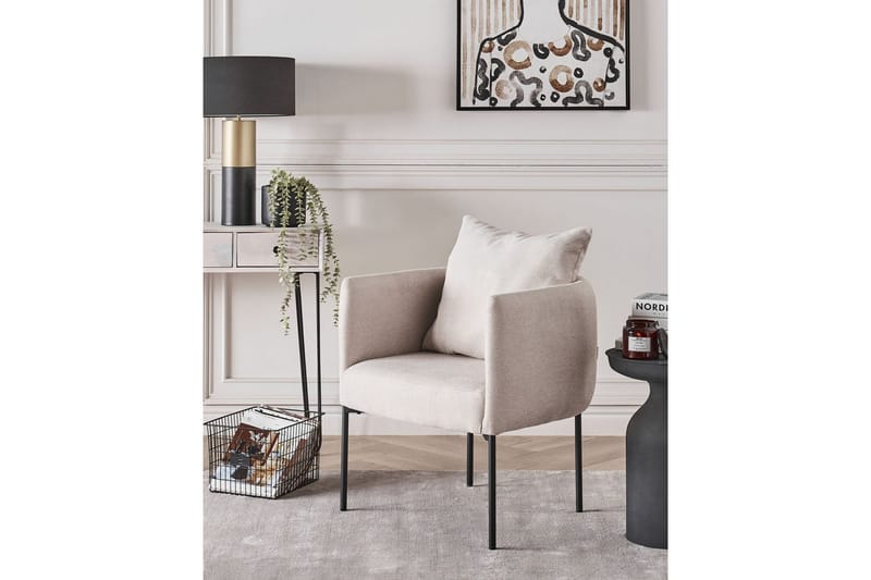Lenestol Malmos - Lys beige, svart - Møbler - Stoler & lenestoler - Lenestoler