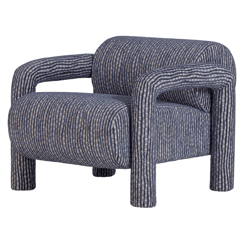 Lenestol med mønster Lenny, Grå/Blå