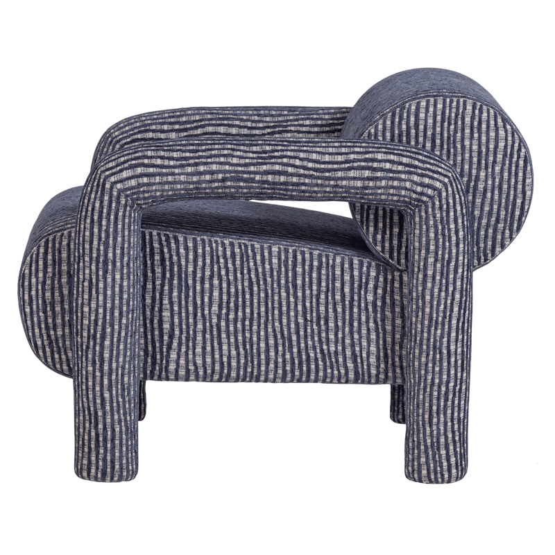 Lenestol med mønster Lenny - Grå/Blå - Møbler - Stoler & lenestoler - Lenestoler