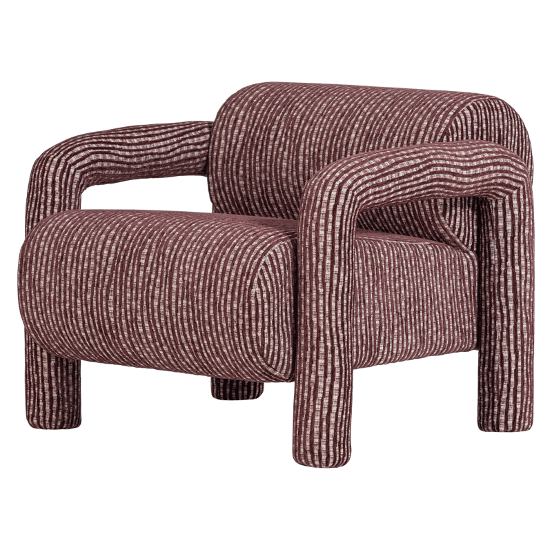 Lenestol med mønster Lenny, Vinrød