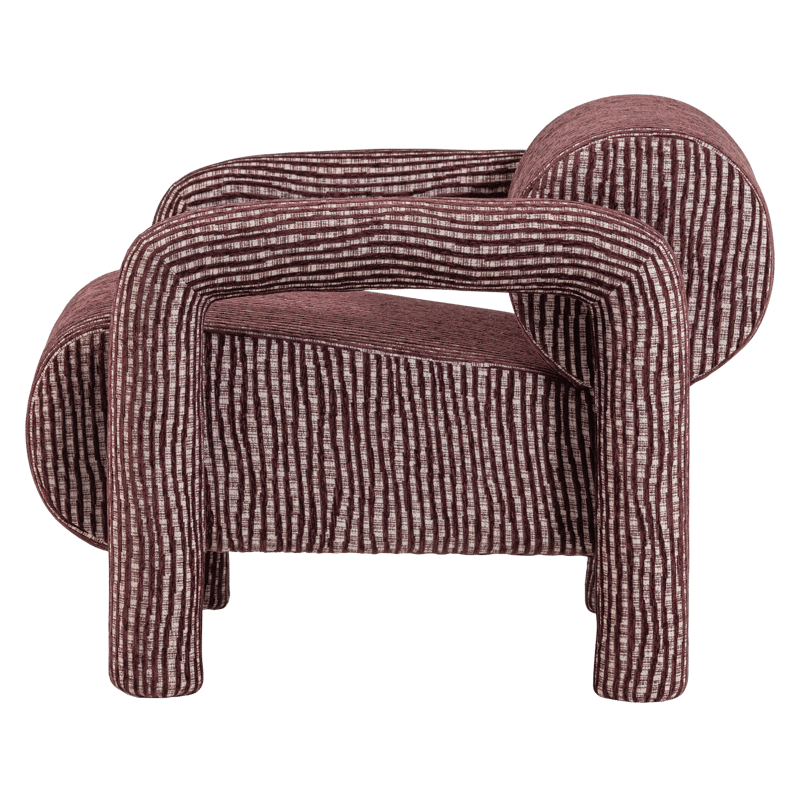 Lenestol med mønster Lenny - Vinrød - Møbler - Stoler & lenestoler - Lenestoler