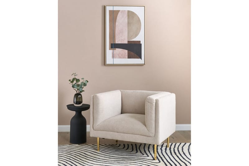 Lenestol Moen - Beige, gull - Møbler - Stoler & lenestoler - Lenestoler