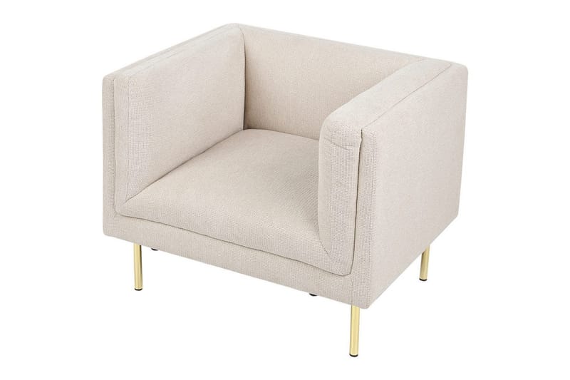 Lenestol Moen - Beige, gull - Møbler - Stoler & lenestoler - Lenestoler