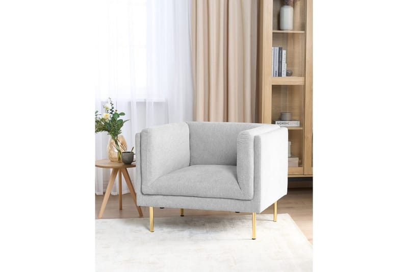 Lenestol Moen - Grå, gull - Møbler - Stoler & lenestoler - Lenestoler