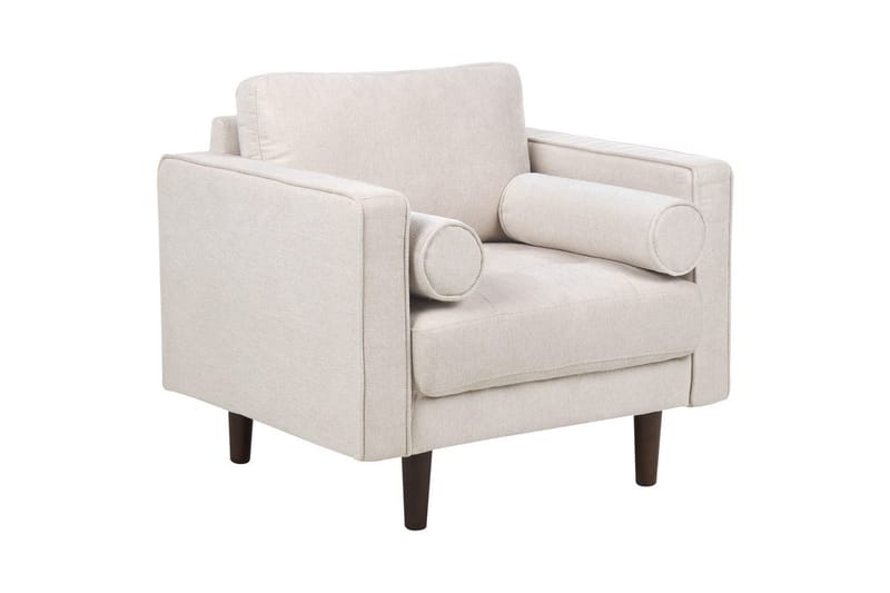Lenestol Nurmo - Beige, mørkt tre - Møbler - Stoler & lenestoler - Lenestoler