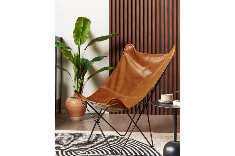 Lenestol Nybro - Brun, Svart/Kunstlær - Møbler - Stoler & lenestoler - Lenestoler