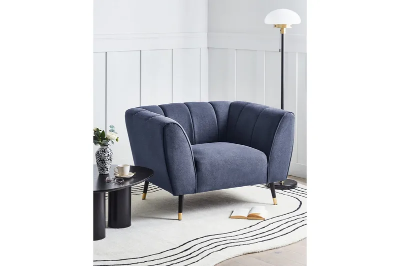 Lenestol Orsta - Blå, svart, gull - Møbler - Stoler & lenestoler - Lenestoler