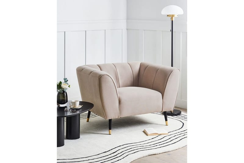 Lenestol Orsta - Taupe, svart, gull - Møbler - Stoler & lenestoler - Lenestoler