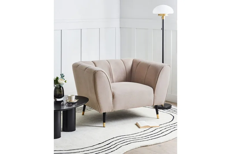 Lenestol Orsta - Taupe, svart, gull - Møbler - Stoler & lenestoler - Lenestoler