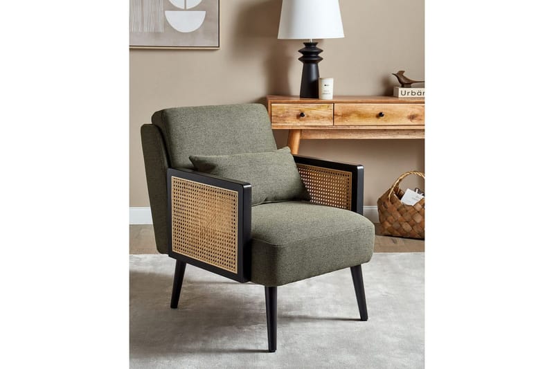 Lenestol Orum - Grønn, lyst tre, svart, Grønt, lyst tre, svart - Møbler - Stoler & lenestoler - Lenestoler