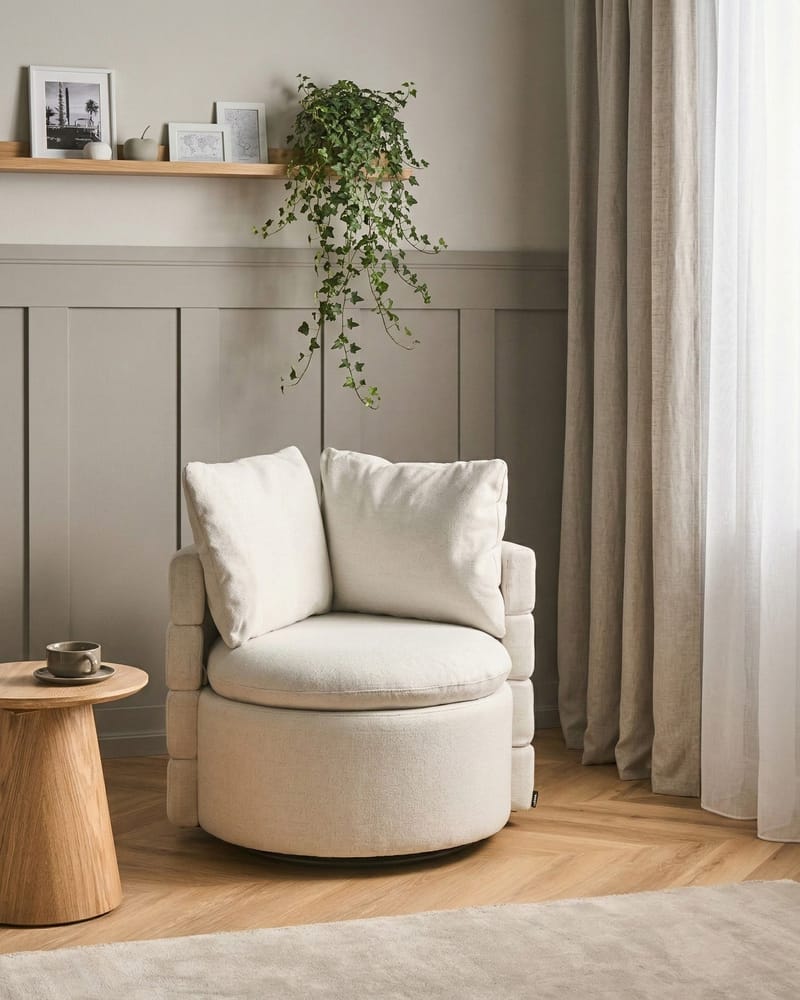 Lenestol Randers - Off-White - Møbler - Stoler & lenestoler - Lenestoler - Klubblenestol