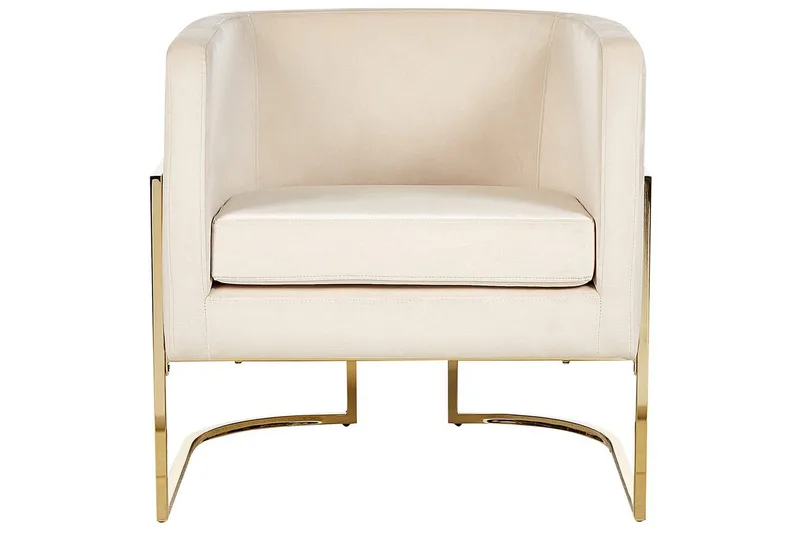 Lenestol Sirkka - Beige, gull, Beige, Gull - Møbler - Stoler & lenestoler - Lenestoler