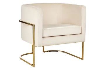 Lenestol Sirkka - Beige/gull/Beige/Gull - Møbler - Stoler & lenestoler - Lenestoler