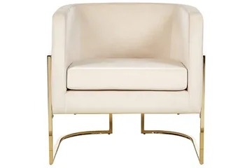 Lenestol Sirkka - Beige/gull/Beige/Gull - Møbler - Stoler & lenestoler - Lenestoler