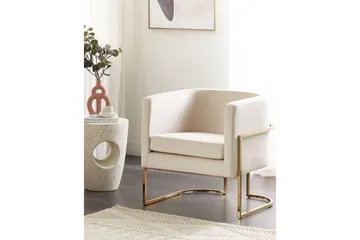 Lenestol Sirkka - Beige/gull/Beige/Gull - Møbler - Stoler & lenestoler - Lenestoler