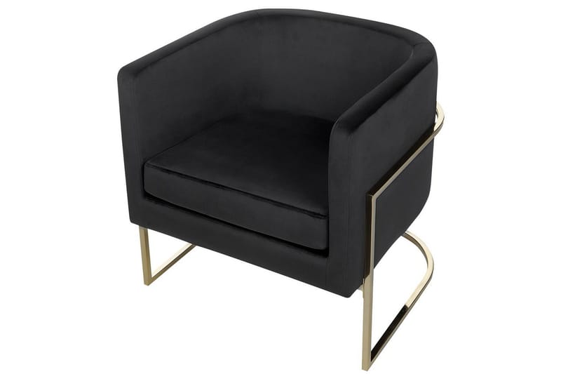 Lenestol Sirkka - Svart, gull - Møbler - Stoler & lenestoler - Lenestoler