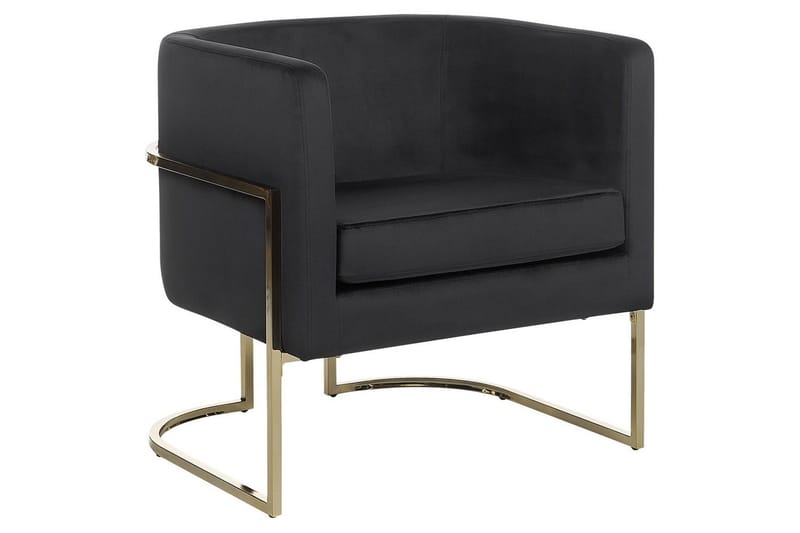 Lenestol Sirkka - Svart, gull - Møbler - Stoler & lenestoler - Lenestoler
