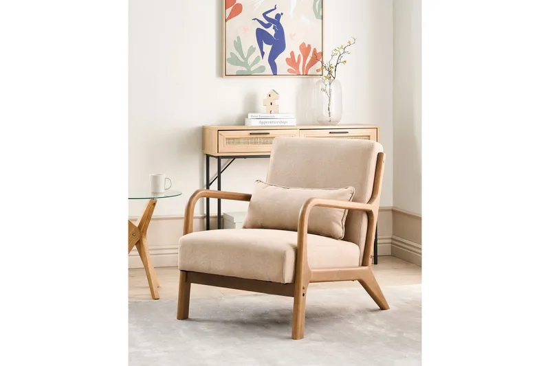 Lenestol Skovde - Beige, lyst tre - Møbler - Stoler & lenestoler - Lenestoler