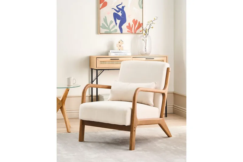 Lenestol Skovde - Lysebeige, lyst tre - Møbler - Stoler & lenestoler - Lenestoler