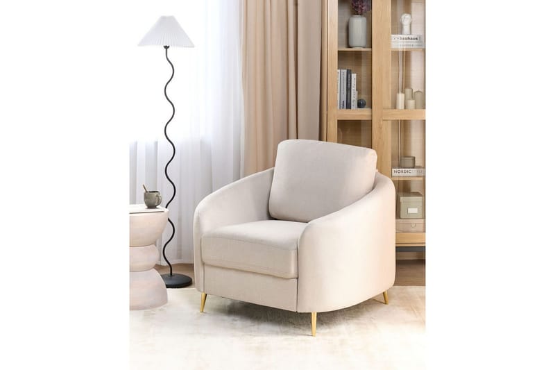 Lenestol Trosa - Beige, gull - Møbler - Stoler & lenestoler - Lenestoler