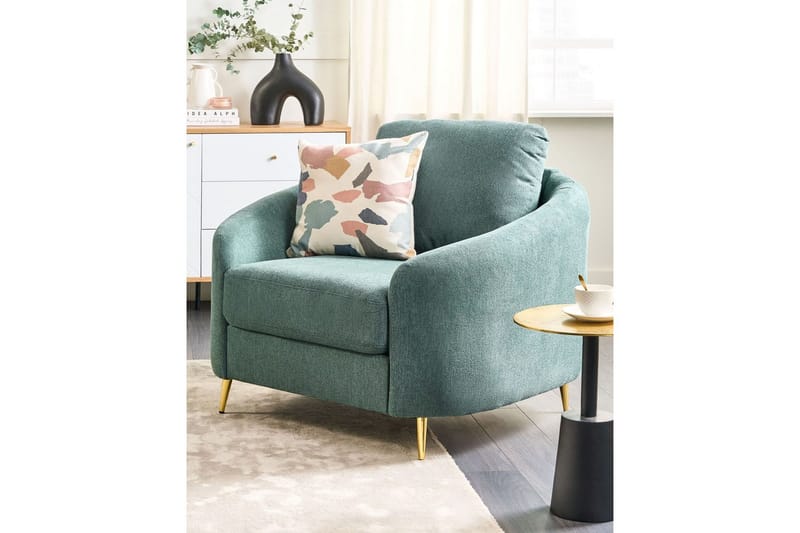 Lenestol Trosa - Grønn, gull, Grønt, gull - Møbler - Stoler & lenestoler - Lenestoler