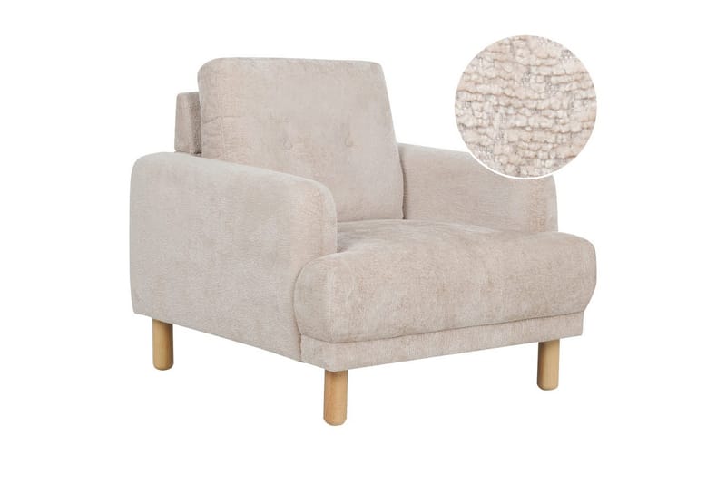 Lenestol Tuve, Beige, lyst tre/Bouclé