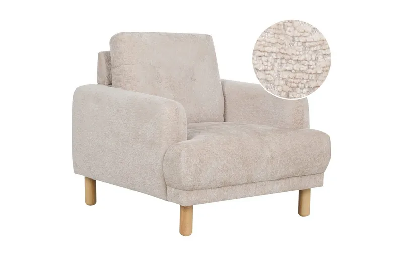 Lenestol Tuve, Beige, lyst tre/Bouclé