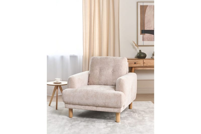 Lenestol Tuve - Beige, lyst tre/Bouclé - Møbler - Stoler & lenestoler - Lenestoler