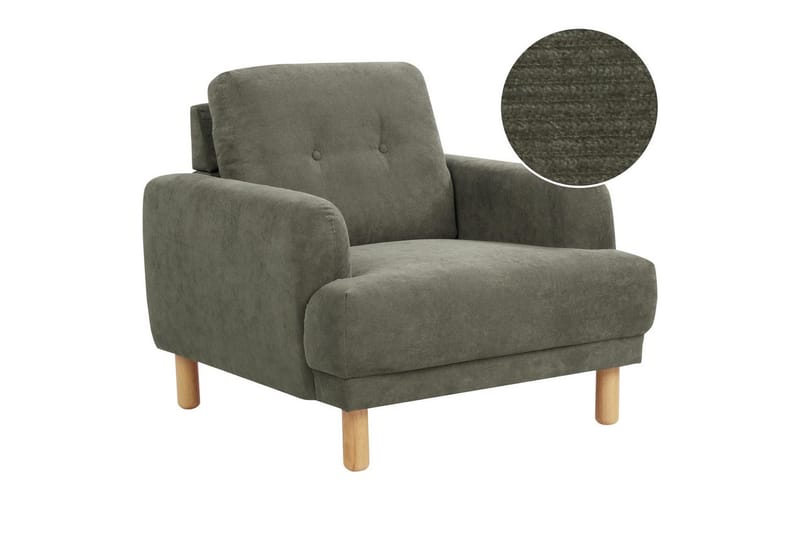 Lenestol Tuve - Grønn, lyst tre/Manchesterstoff - Møbler - Stoler & lenestoler - Lenestoler