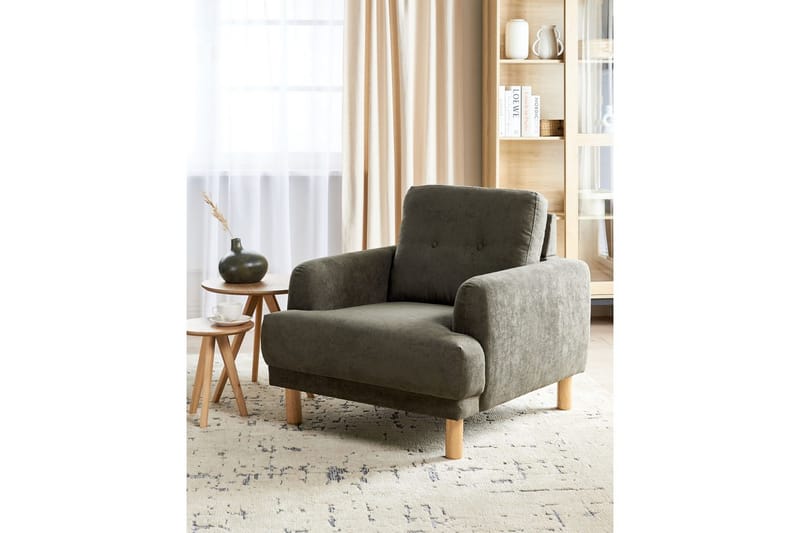 Lenestol Tuve - Grønn, lyst tre/Manchesterstoff - Møbler - Stoler & lenestoler - Lenestoler