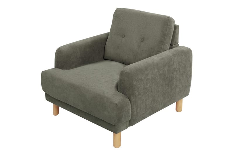 Lenestol Tuve - Grønn, lyst tre/Manchesterstoff - Møbler - Stoler & lenestoler - Lenestoler