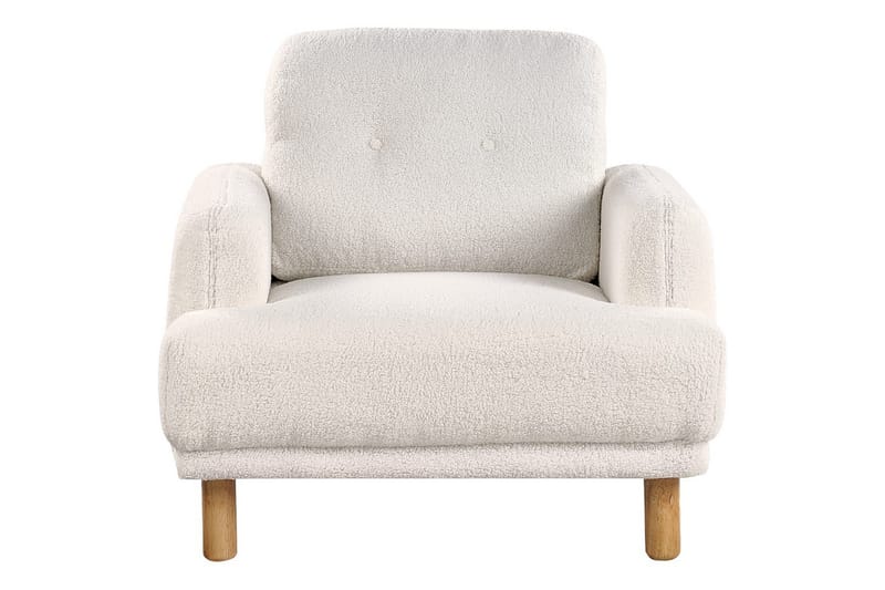 Lenestol Tuve - Hvit, lyst tre/Bouclé - Møbler - Stoler & lenestoler - Lenestoler