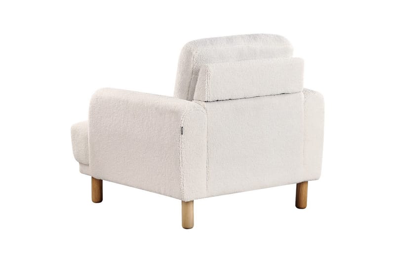 Lenestol Tuve - Hvit, lyst tre/Bouclé - Møbler - Stoler & lenestoler - Lenestoler