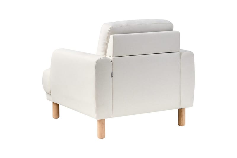 Lenestol Tuve - Hvit, lyst tre/Polyester - Møbler - Stoler & lenestoler - Lenestoler