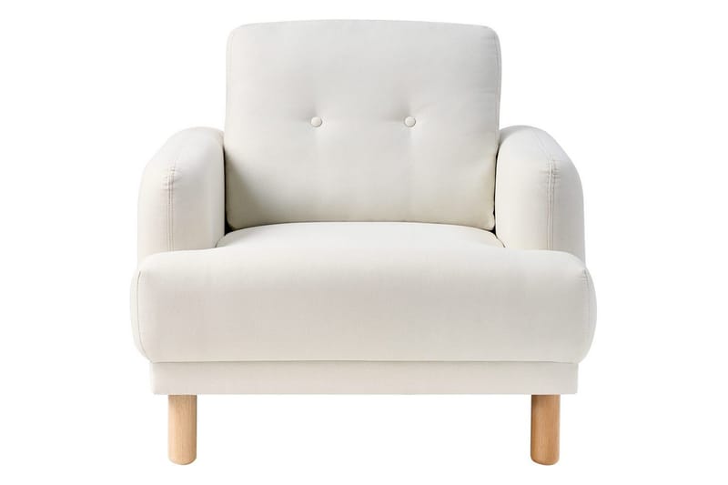 Lenestol Tuve - Hvit, lyst tre/Polyester - Møbler - Stoler & lenestoler - Lenestoler