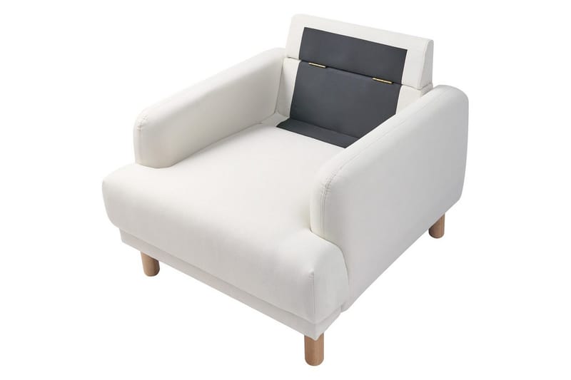 Lenestol Tuve - Hvit, lyst tre/Polyester - Møbler - Stoler & lenestoler - Lenestoler