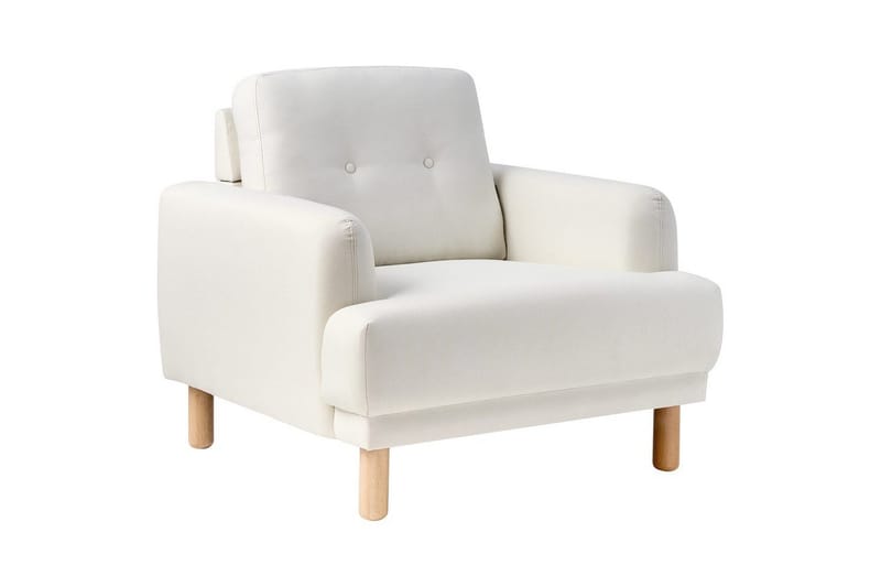 Lenestol Tuve, Hvit, lyst tre/Polyester