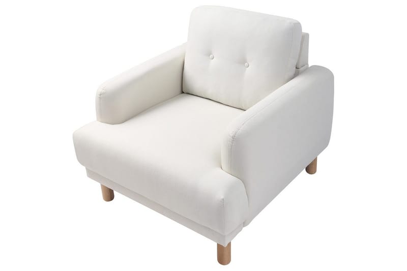 Lenestol Tuve - Hvit, lyst tre/Polyester - Møbler - Stoler & lenestoler - Lenestoler