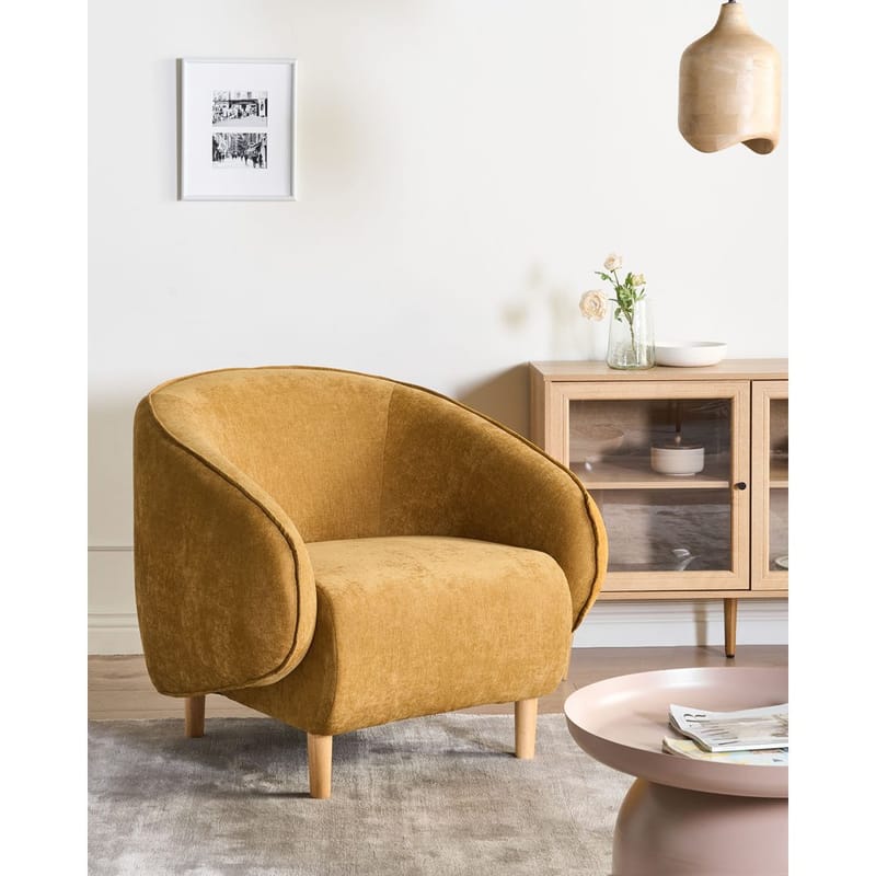 Lenestol Umeå - Gult, lyst tre - Møbler - Stoler & lenestoler - Lenestoler