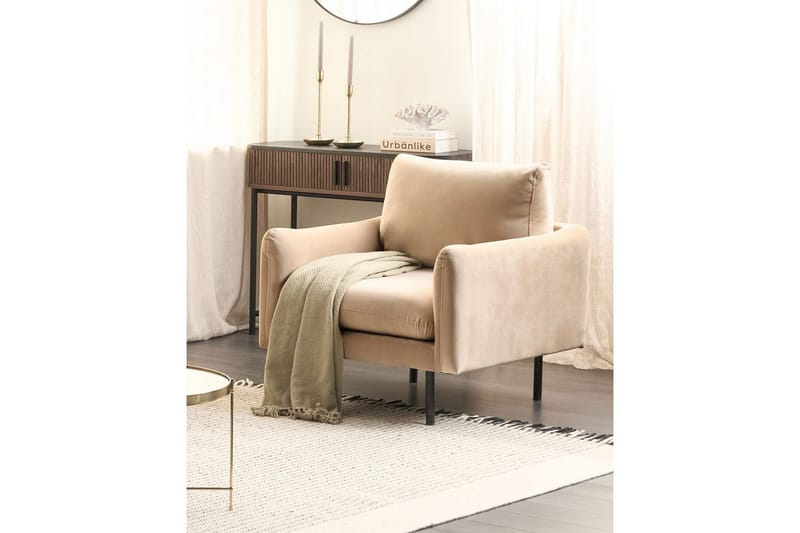 Lenestol Vinterbro - Beige, svart/fløyel, Beige, svart/Fløyel - Møbler - Stoler & lenestoler - Lenestoler