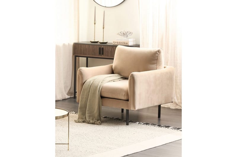 Lenestol Vinterbro - Beige, svart/fløyel, Beige, svart/Fløyel - Møbler - Stoler & lenestoler - Lenestoler