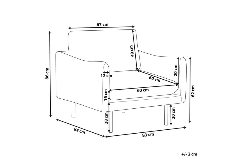 Lenestol Vinterbro - Beige, svart/fløyel, Beige, svart/Fløyel - Møbler - Stoler & lenestoler - Lenestoler