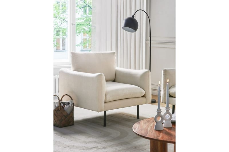 Lenestol Vinterbro - Beige, svart/polyester, Beige, svart/Polyester - Møbler - Stoler & lenestoler - Lenestoler