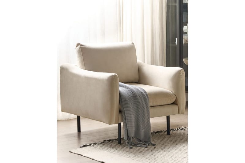 Lenestol Vinterbro - Lysebeige, svart/Fløyel - Møbler - Stoler & lenestoler - Lenestoler