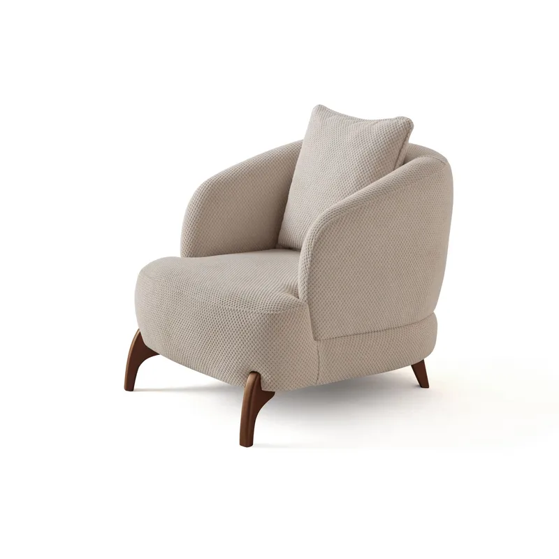 Ørelappstol Atelier Del Sofa Bonjo Walnut (80 x 78 x 80 cm) Beige, Beige