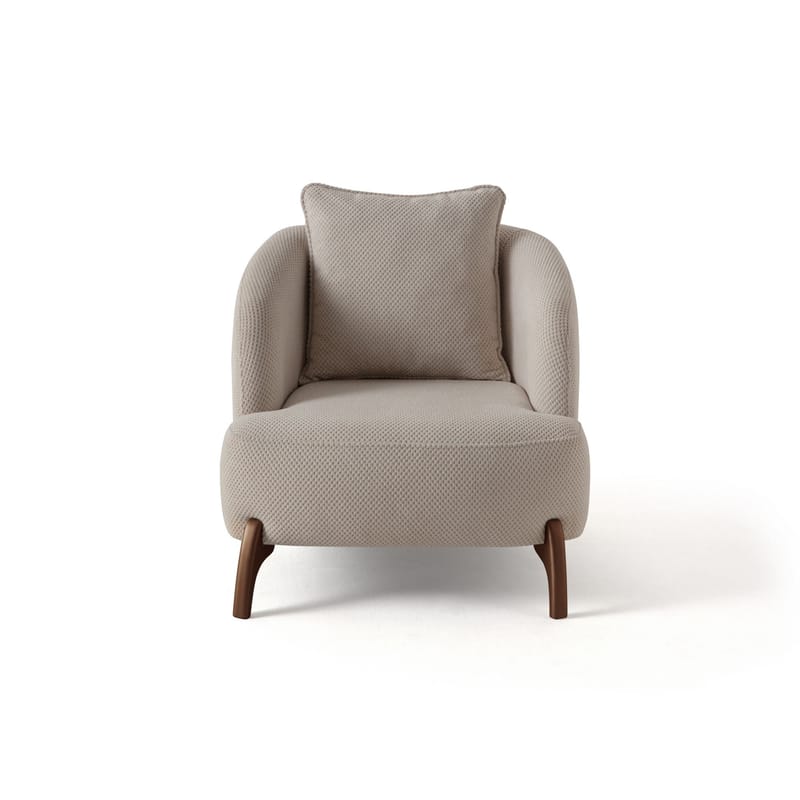 Ørelappstol Atelier Del Sofa Bonjo Walnut (80 x 78 x 80 cm) Beige - Beige - Møbler - Stoler & lenestoler - Lenestoler - Ørelappstol