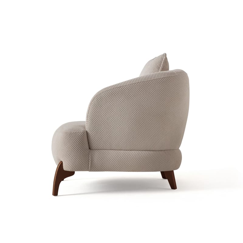 Ørelappstol Atelier Del Sofa Bonjo Walnut (80 x 78 x 80 cm) Beige - Beige - Møbler - Stoler & lenestoler - Lenestoler - Ørelappstol