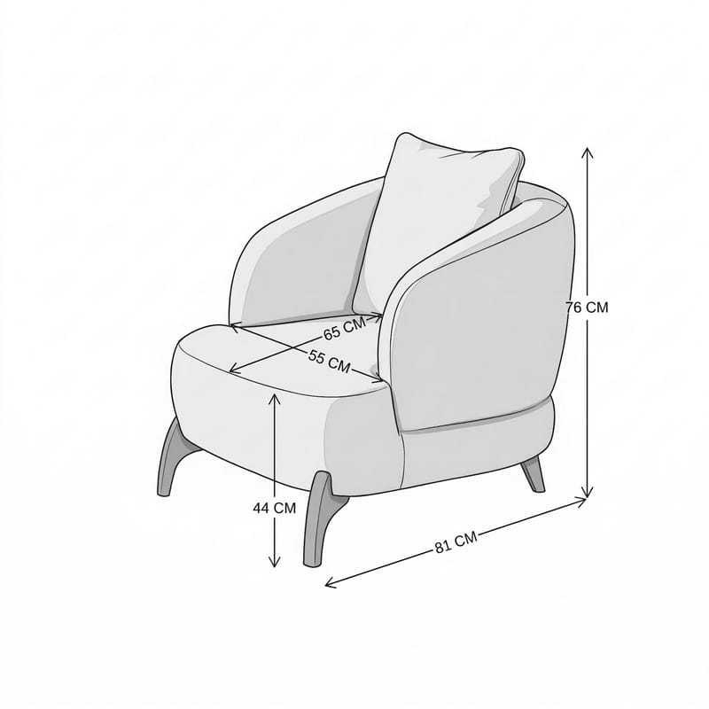 Ørelappstol Atelier Del Sofa Bonjo Walnut (80 x 78 x 80 cm) Beige - Beige - Møbler - Stoler & lenestoler - Lenestoler - Ørelappstol