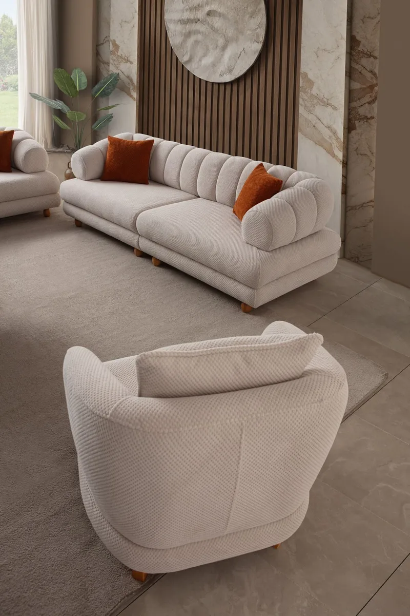 Ørelappstol Atelier Del Sofa Gloria (81 x 76 x 81 cm) Beige - Beige - Møbler - Stoler & lenestoler - Lenestoler - Ørelappstol